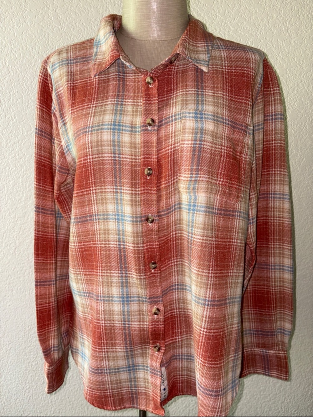 Lucky Brand Rust Plaid Button-Down Shirt